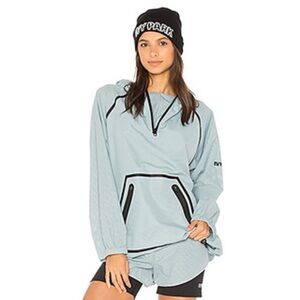Ivy Park Perforated Pullover Jacket Porcelain Blue Windbreaker Oversized